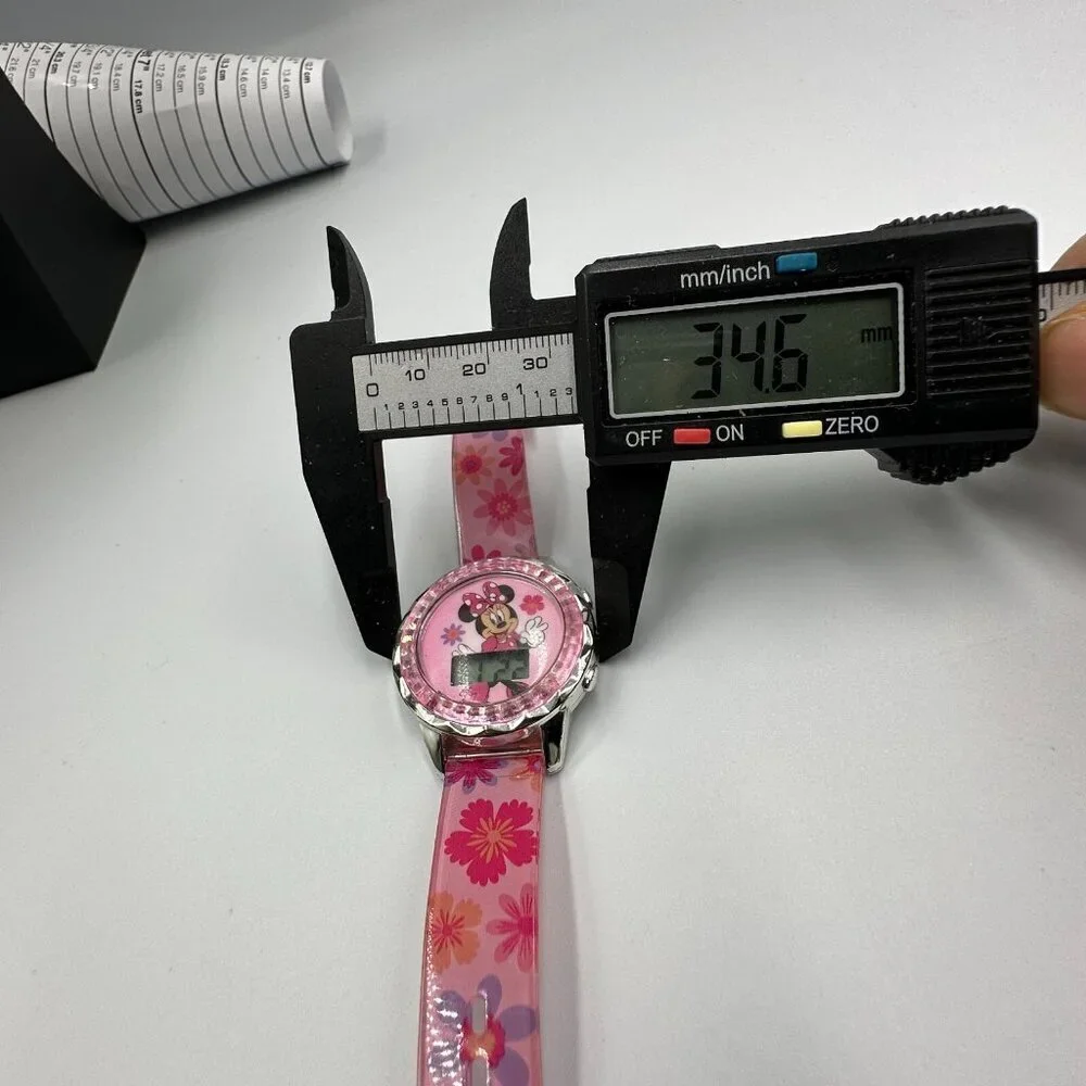 3/$30 Minnie Mouse Watch Girls Digital Pink Floral Band Disney Character